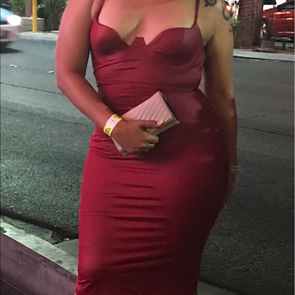 Burgundy midi dress - Picture 4 of 4